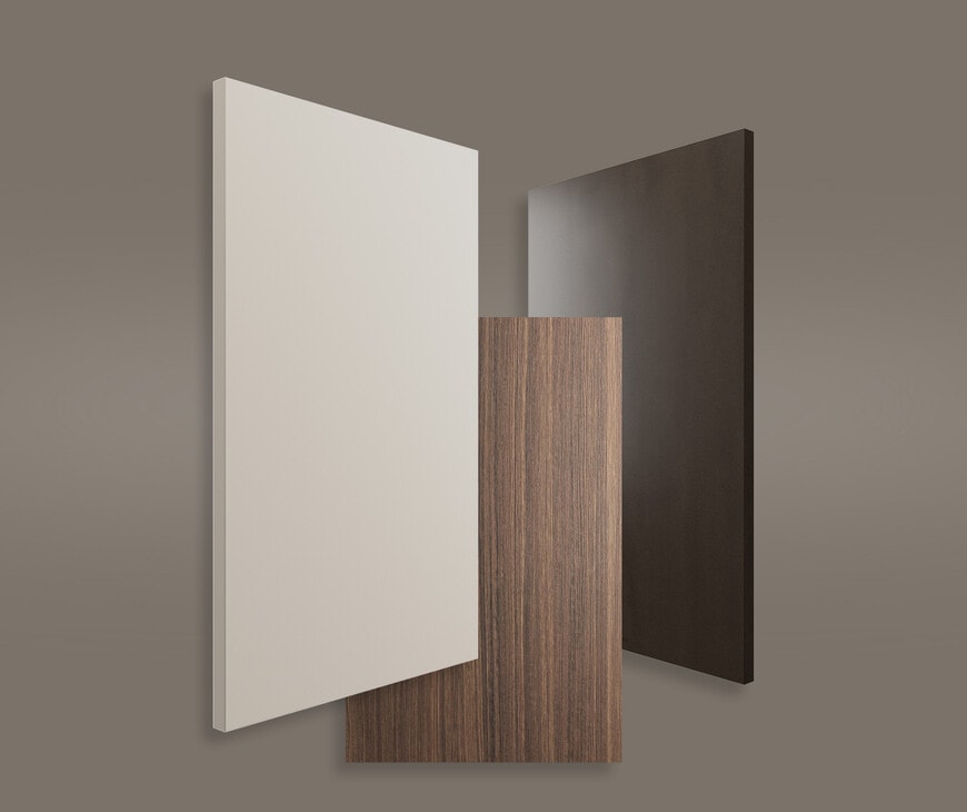 Laminate kitchen cabinet door finish