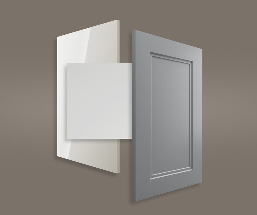 Polymer kitchen cabinet door finish
