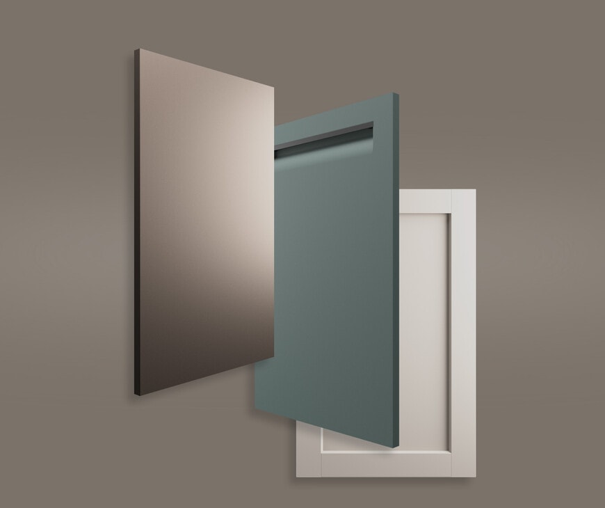 Recycled PET kitchen cabinet door finish