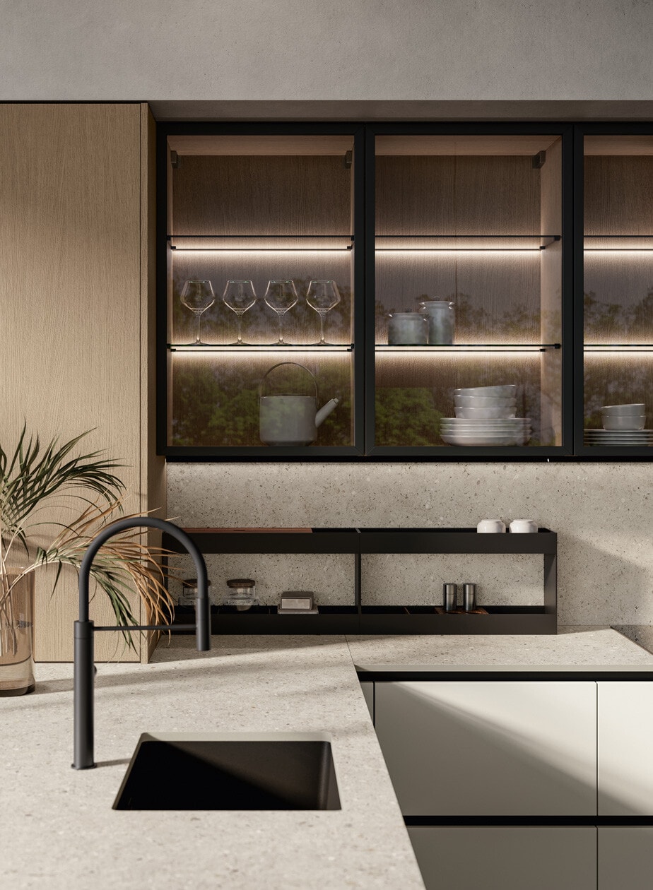 Kitchen with Sapienstone countertop