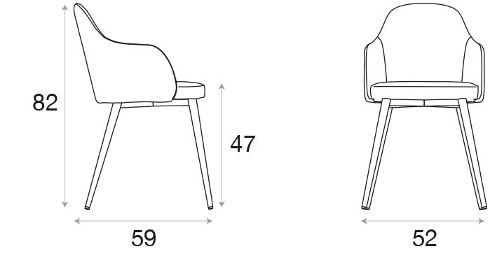 Chair specifications diagram