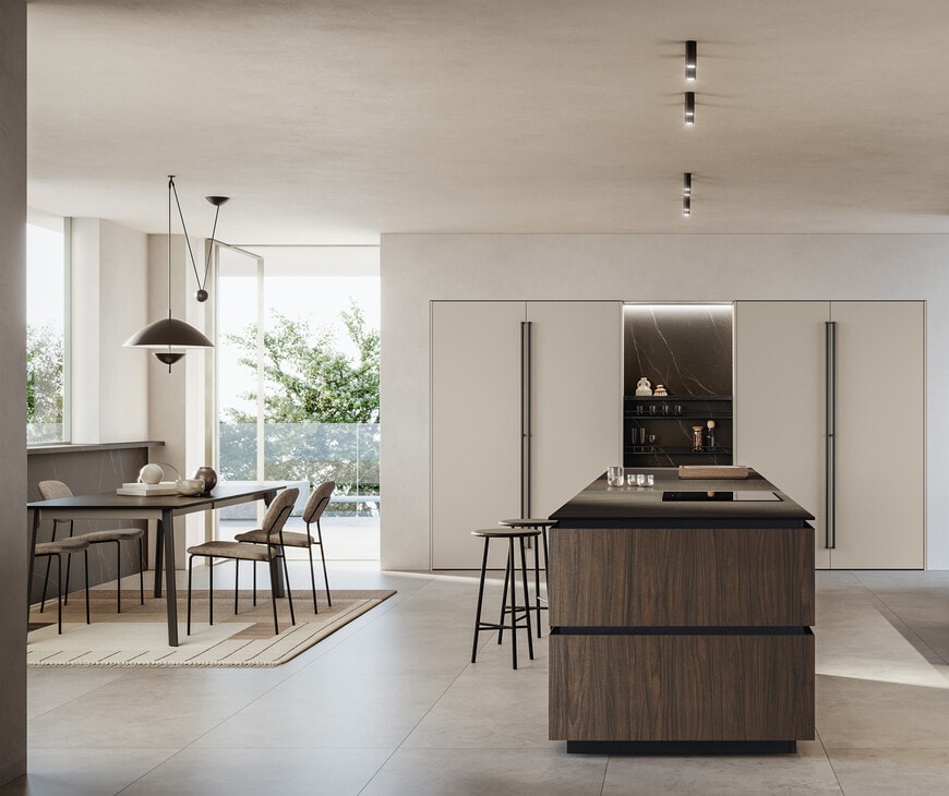 Cucina island kitchen in an open-plan living area