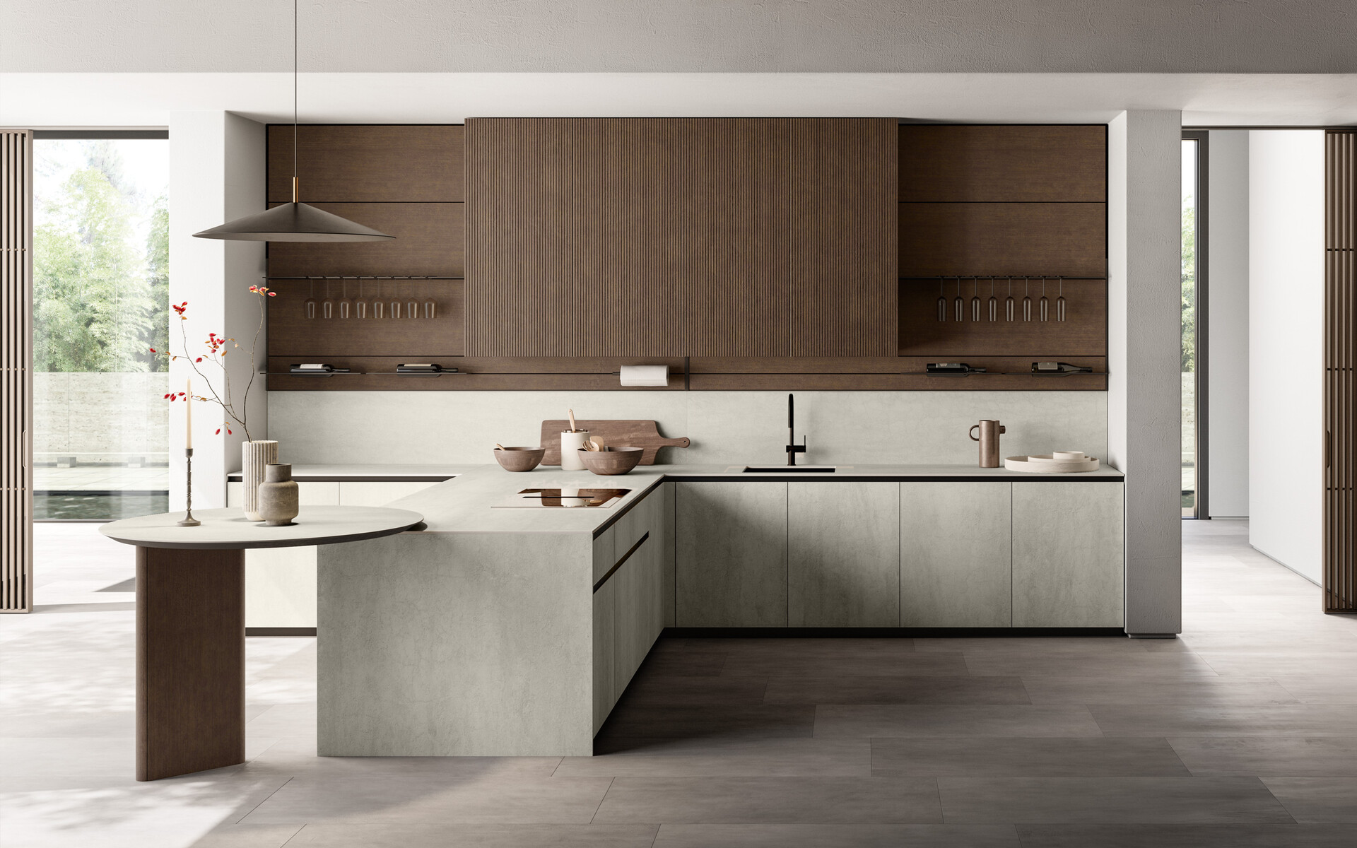 Modern kitchen with Time base units and Asia tall units