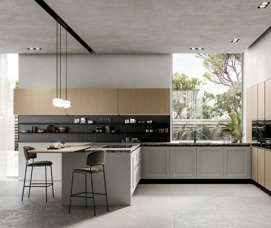 Peninsular kitchen open-plan layout